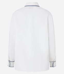 Camisa Em Viscose Com Bolso Frontal E Detalhes Contrastantes