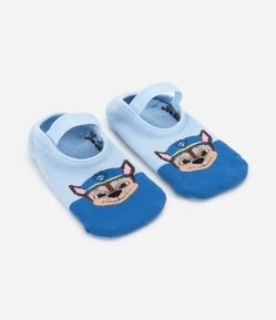 Meia Sapatilha Infantil com Estampa Patrulha Canina - Tam 19 a 30