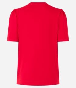 Blusa em Algodão com Manga Bufante e Bordado Boquinhas