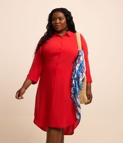 Vestido Curto Chemise em Viscose Curve & Plus Size