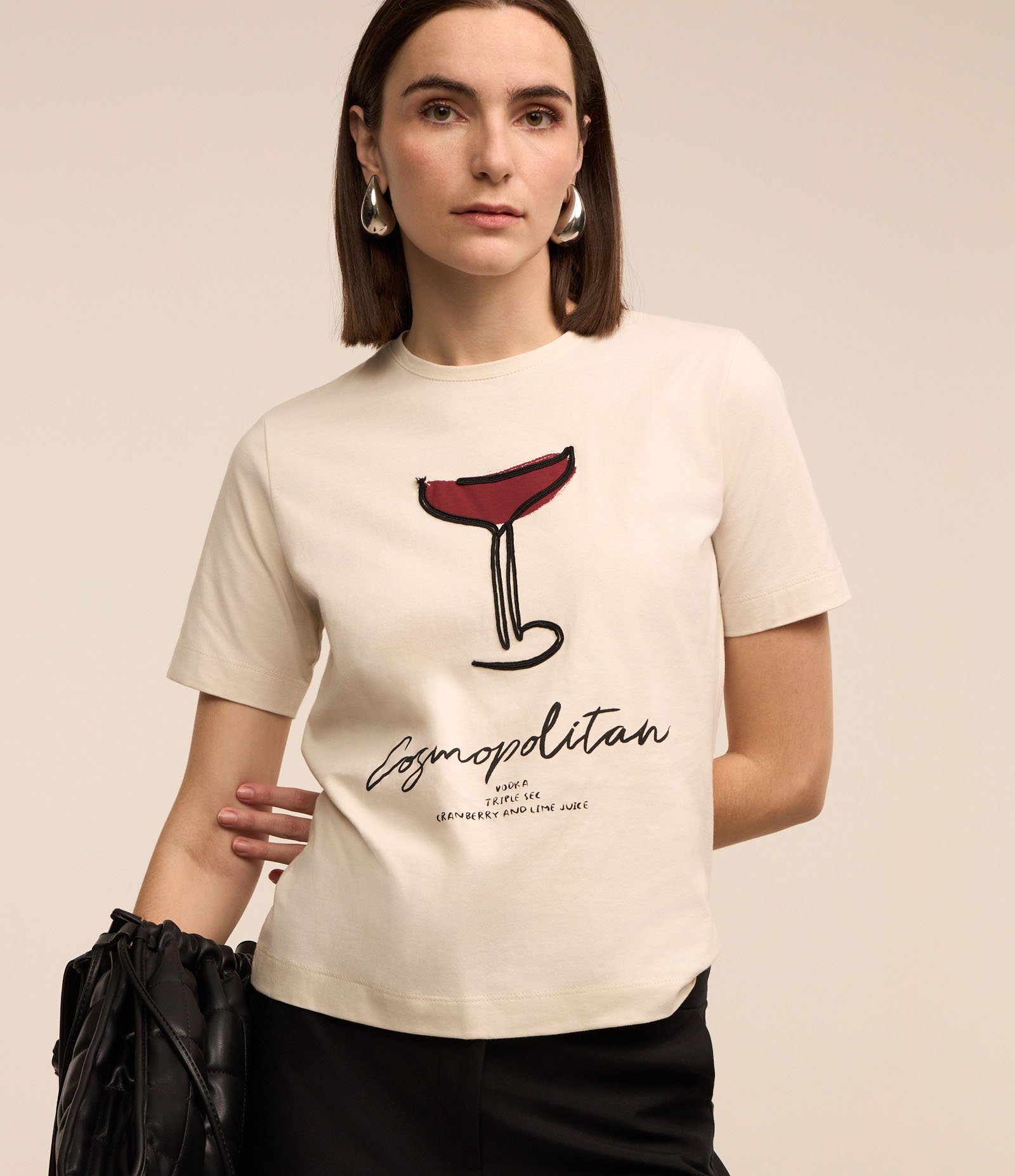 Camiseta em Algodão com Estampa Cosmopolitan Off White 1