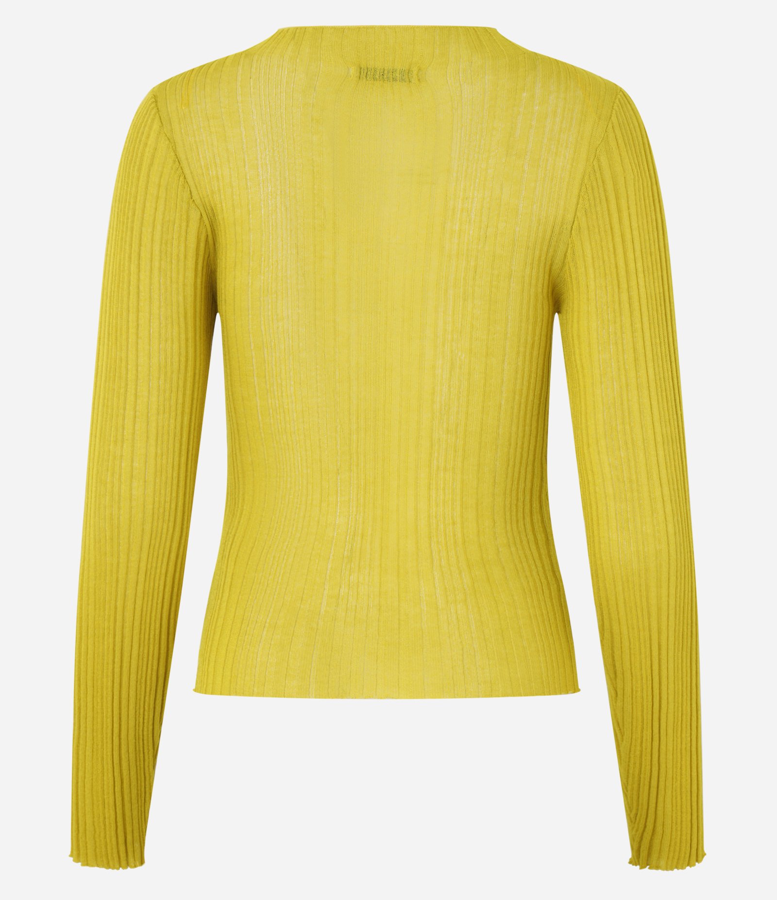 Blusa Tricô Canelada com Gola Alta Amarelo 8