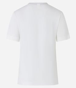 Camiseta em Algodão com Estampa Listras Mar e Sol Paetê