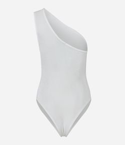 Body com Um Ombro Só e Franzidos Laterais