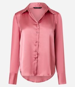 Camisa Acetinada com Caimento Leve e Manga Longa