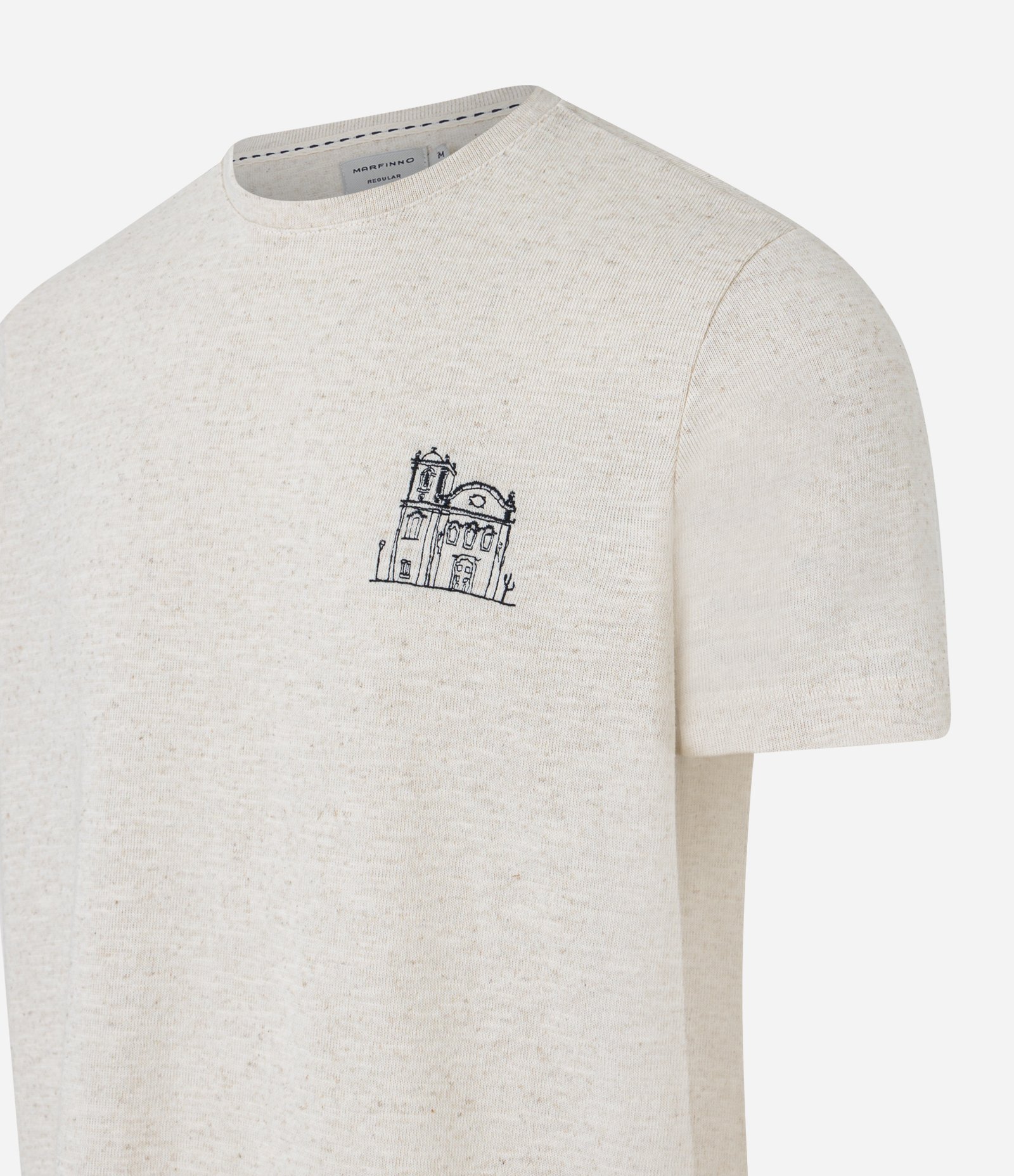 Camiseta com Estampa Cidade Histórica Frente e Costas Bege 7