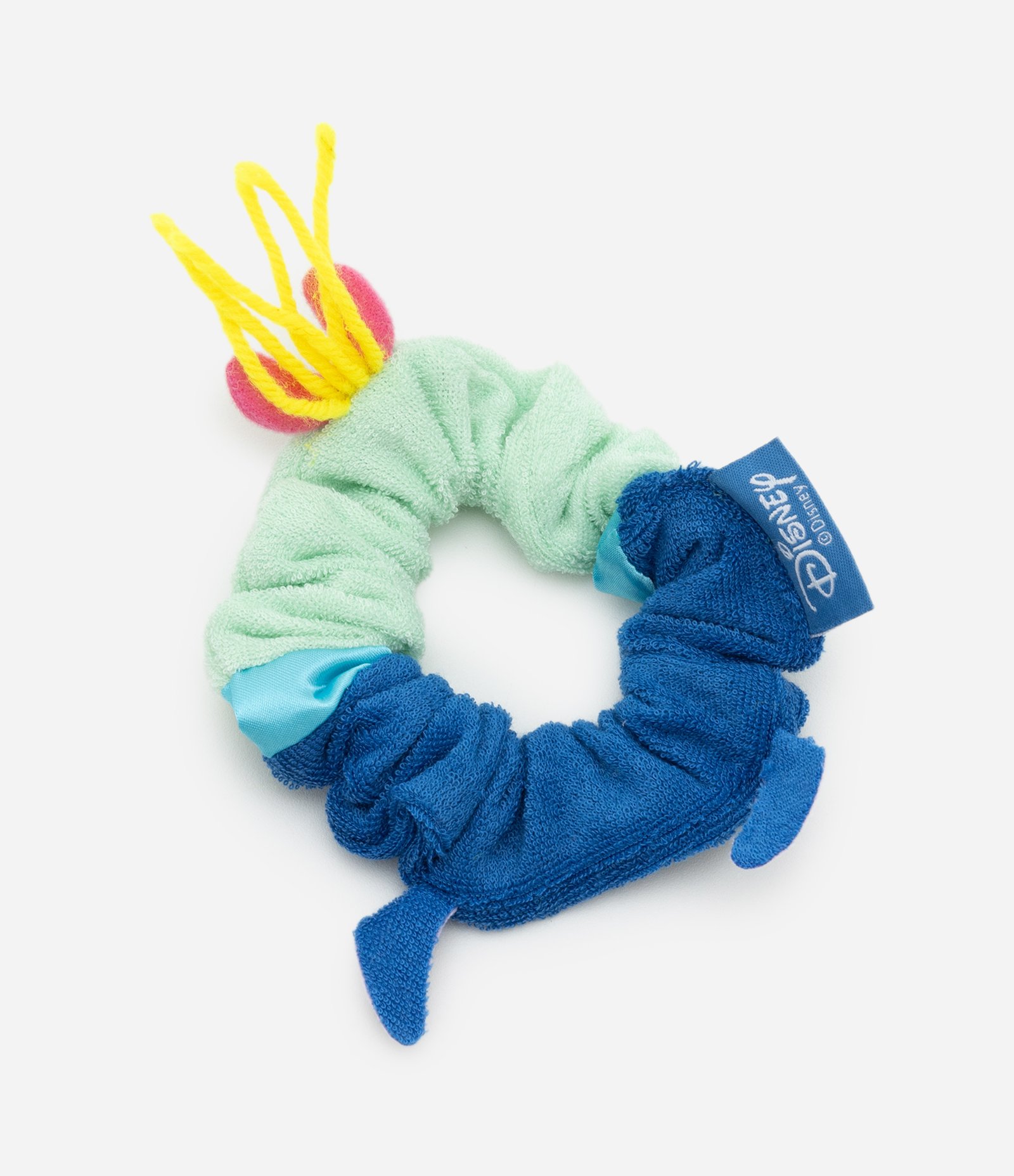 Scrunchie Infantil em Veludo com Bordado Stitch e Xepa - Tam U Azul/Verde 2