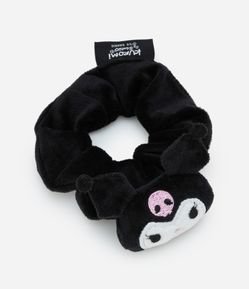 Scrunchie Infantil em Veludo com Bordado Kuromi 3D