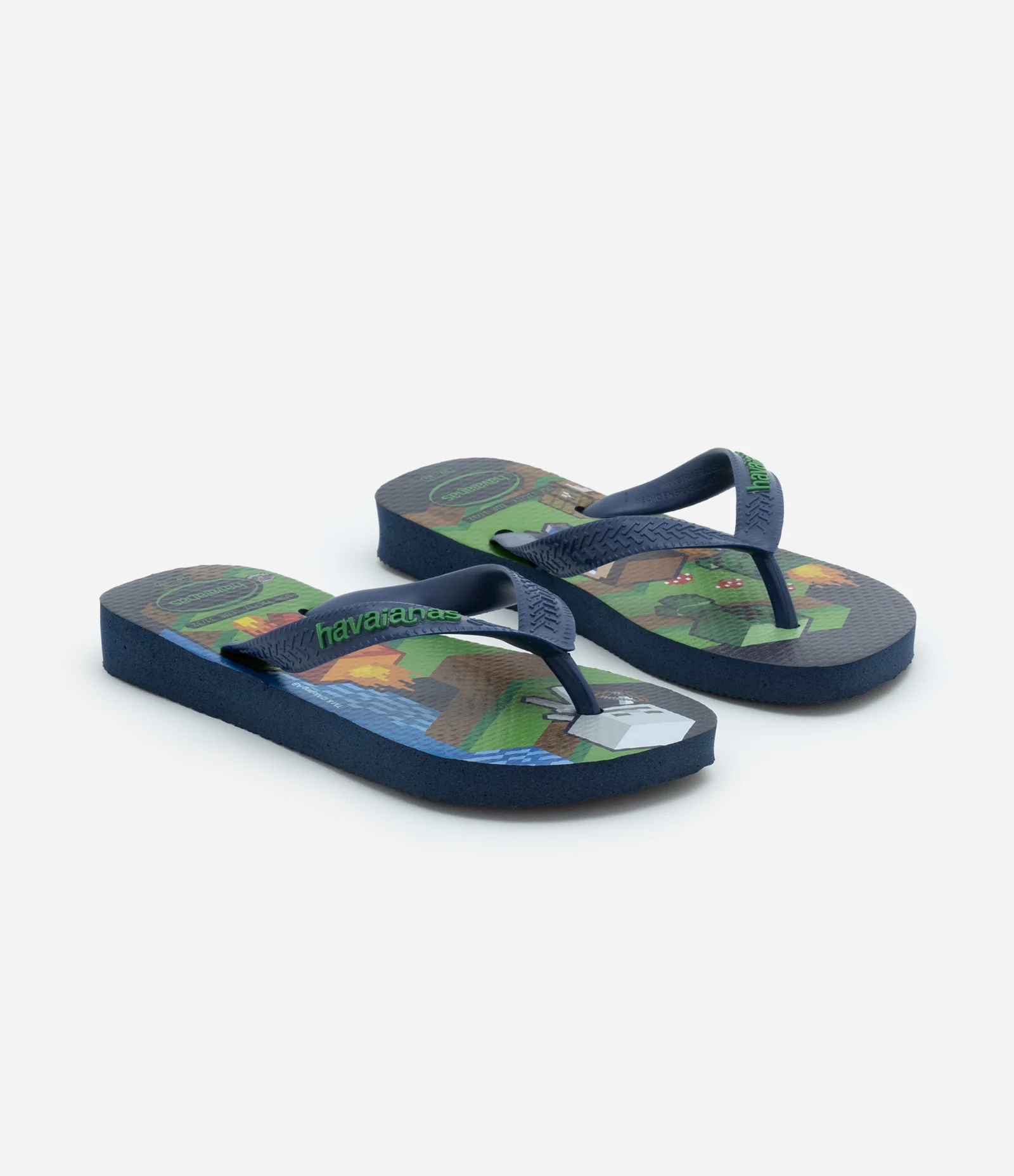 Chinelo Infantil com Estampa Minecraft Havaianas - Tam 23 ao 32 Azul 1