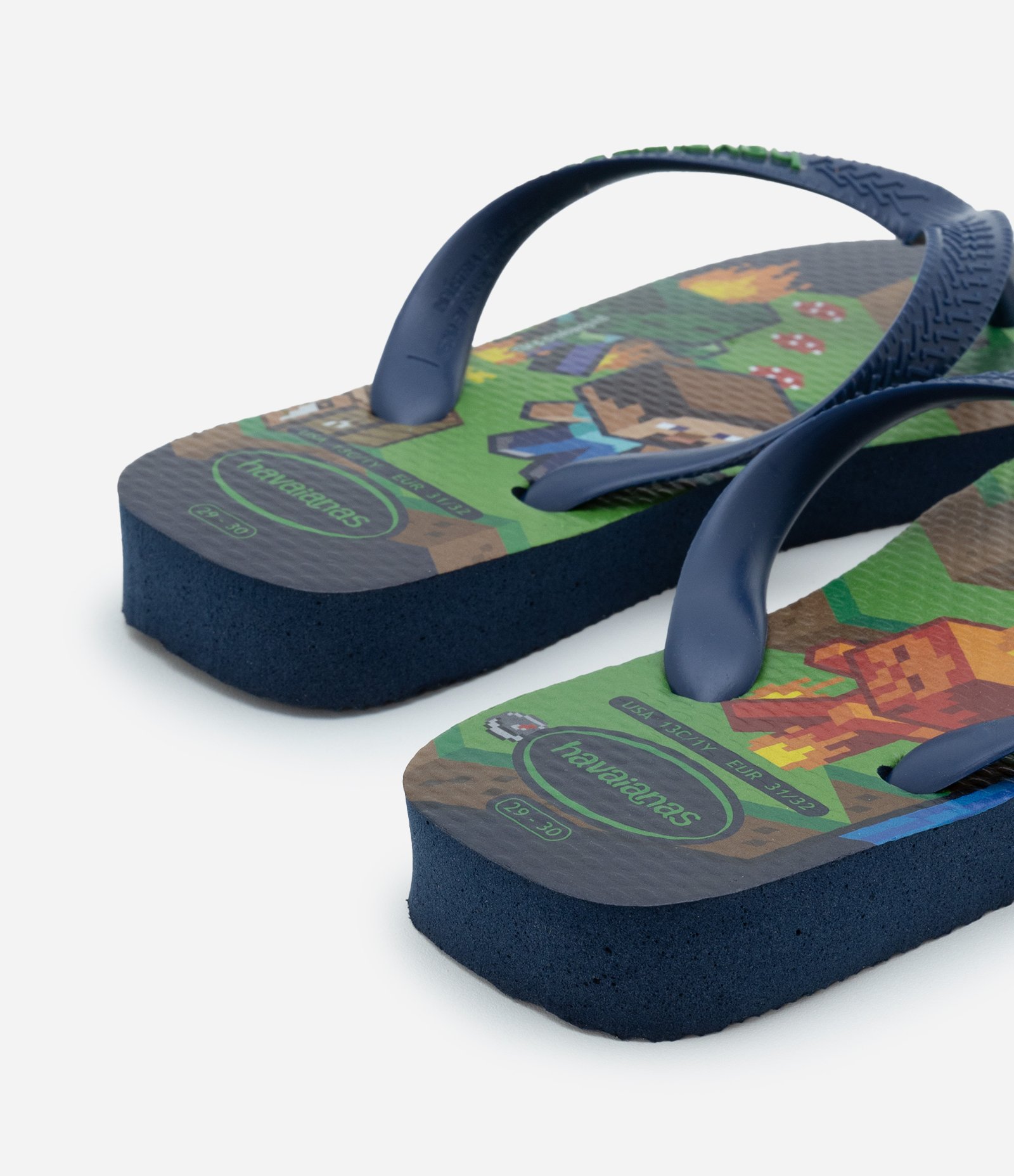 Chinelo Infantil com Estampa Minecraft Havaianas - Tam 23 ao 32 Azul 3