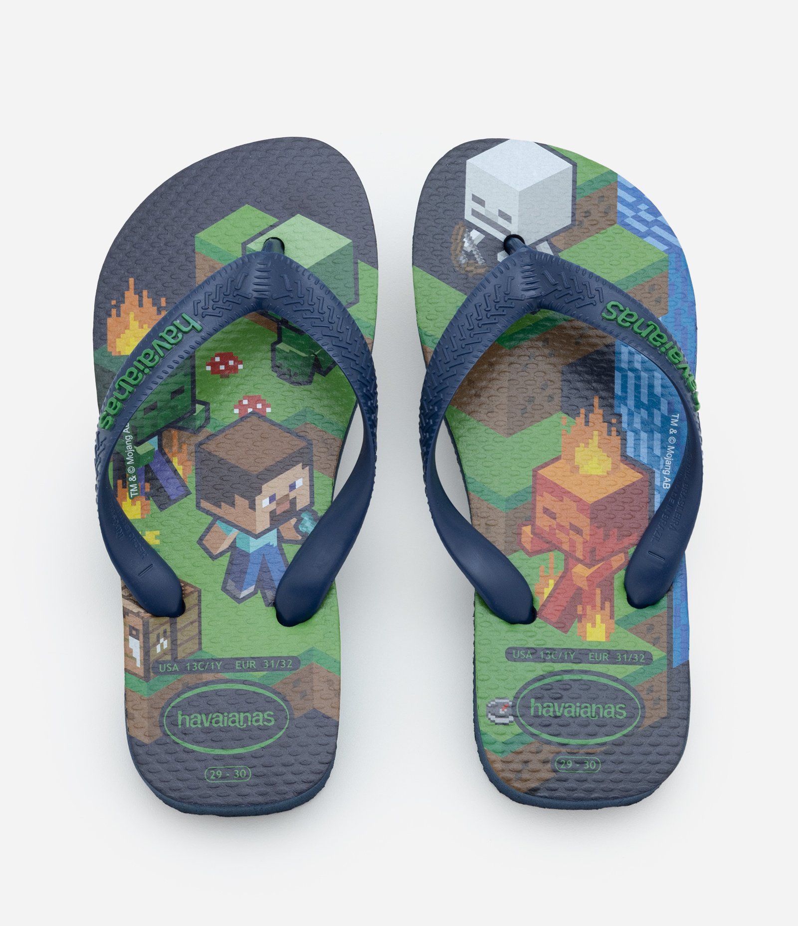 Chinelo Infantil com Estampa Minecraft Havaianas - Tam 23 ao 32 Azul 5