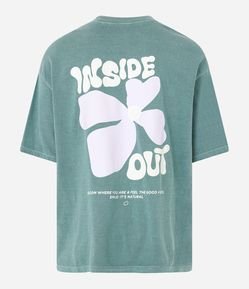 Camiseta Overboxy em Malhão Estonado com Estampa Lettering