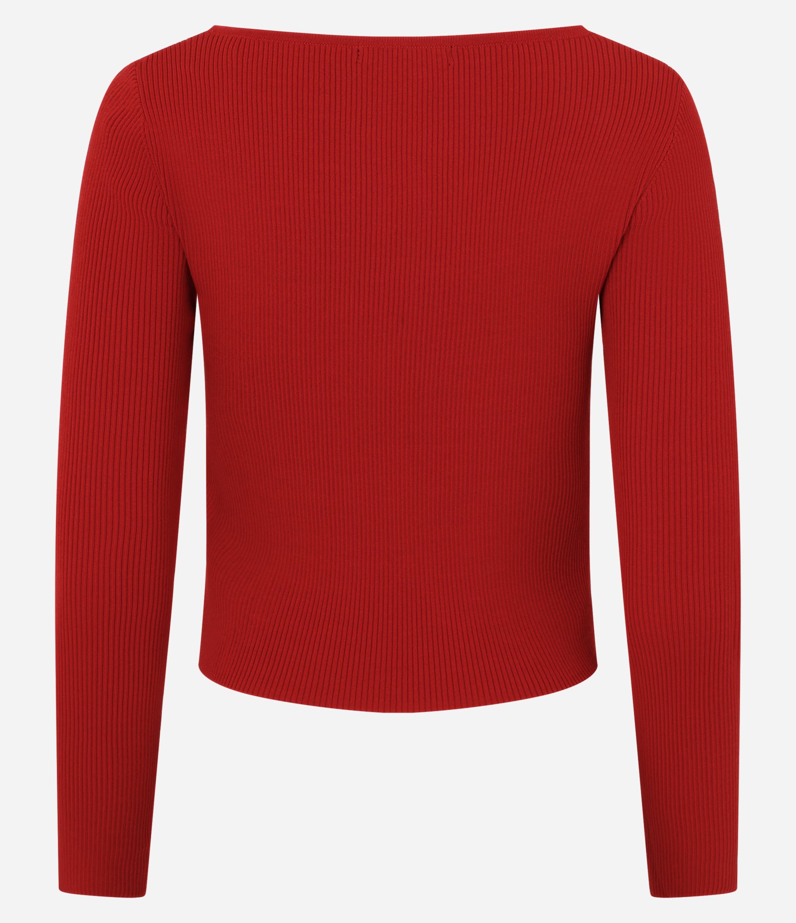 Blusa Cropped em Tricô com Botões Vermelho 7