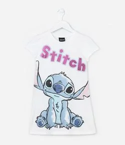 Camisola Infantil em Algodão com Estampa Stitch - Tam 5 a 14 anos