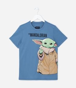 Camiseta Infantil com Estampa Baby Yoda - Tam 5 a 14 Anos