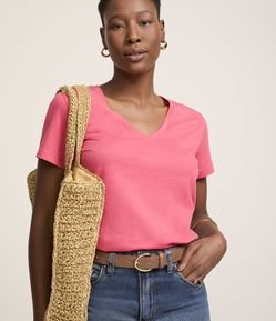 Blusa Básica em Algodão Peruano com Decote V