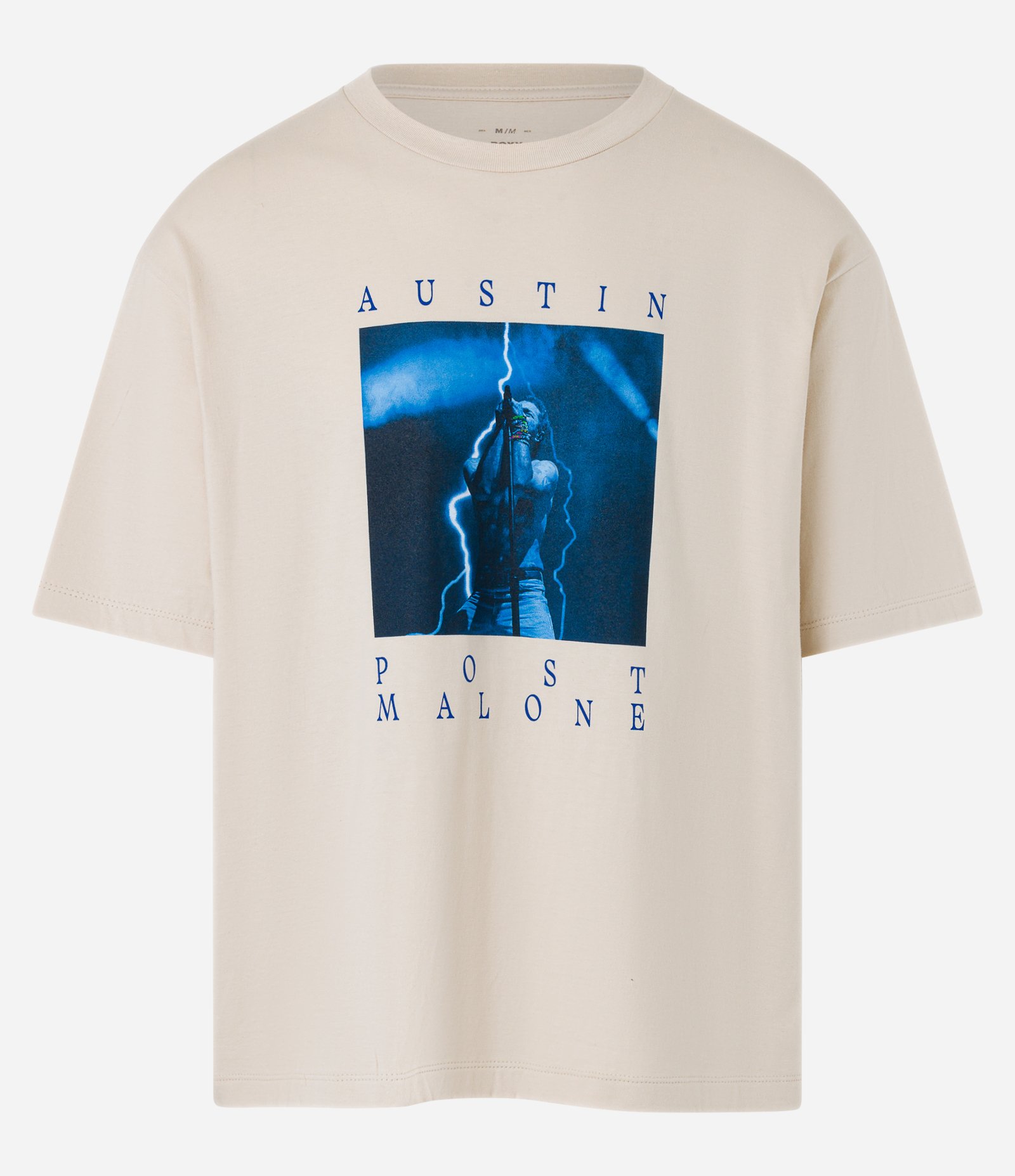 Camiseta Boxy em Algodão com Estampa Post Malone Bege 5