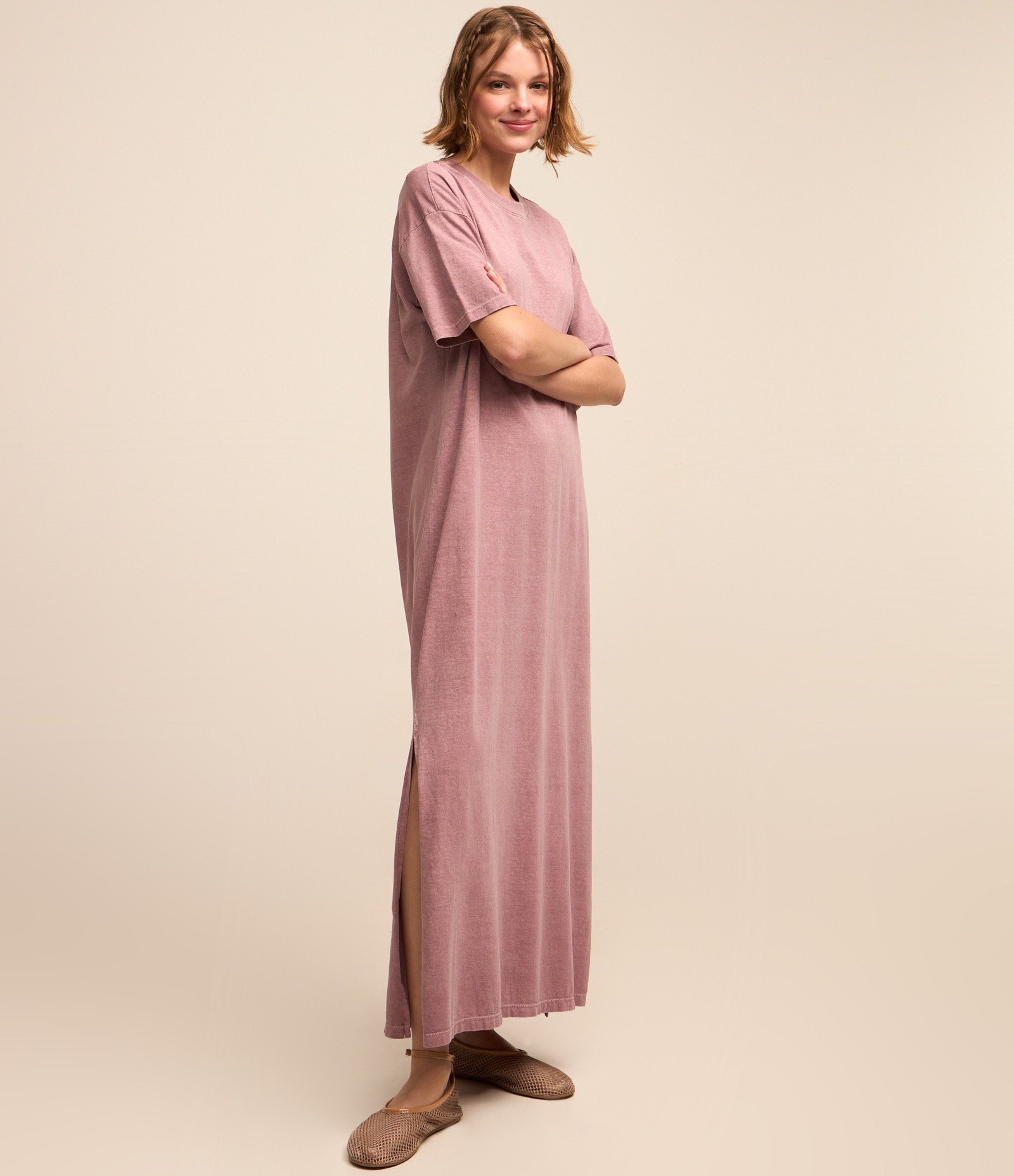 Vestido New Midi em Algodão com Fenda Lateral 2