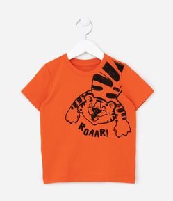 Camiseta Comfort Infantil com Estampa de Tigre - Tam 1 a 6 anos