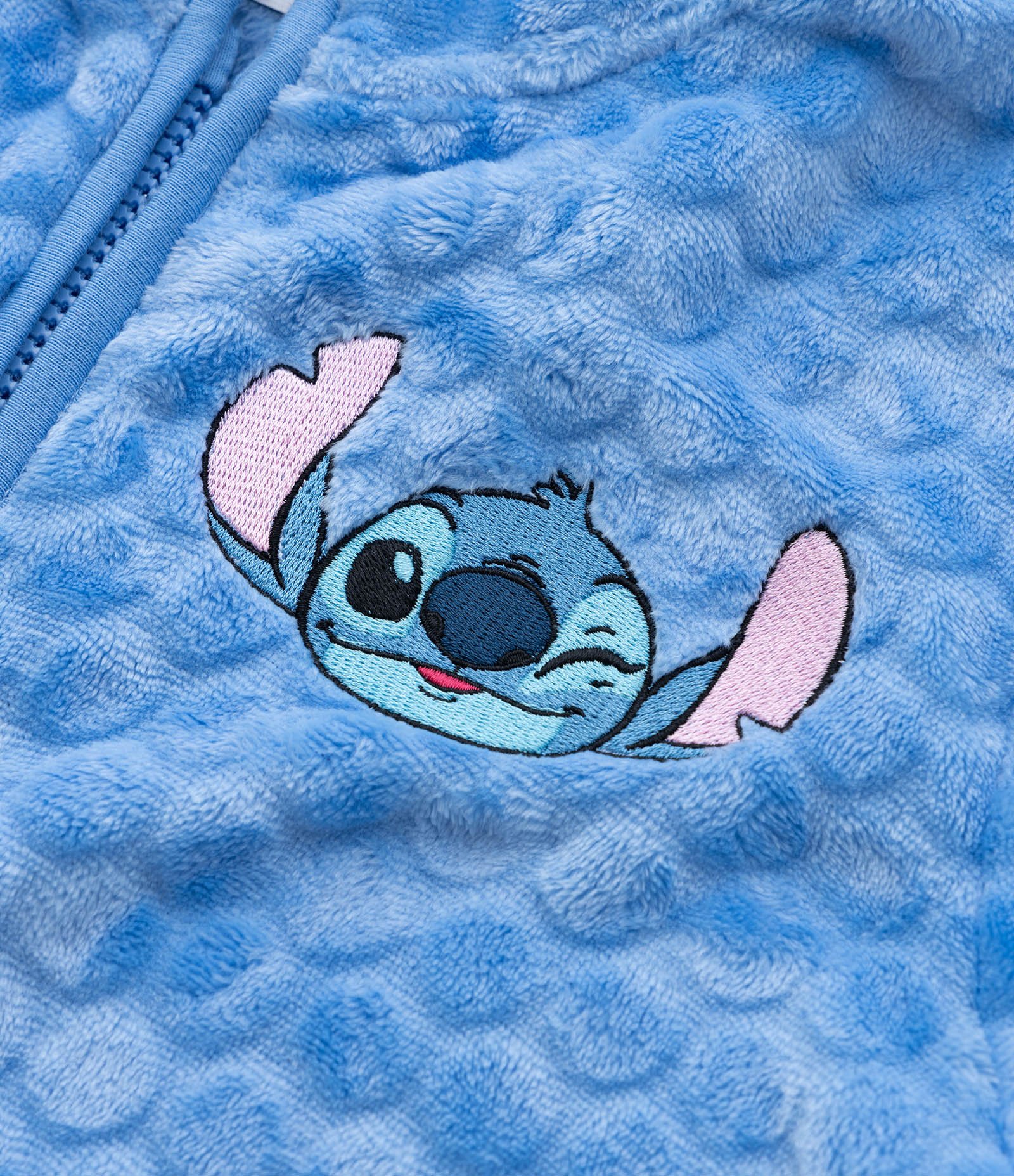 Jaqueta Infantil em Fleece com Bordado Stitch e Capuz com Orelinhas - Tam 5 A 14 Anos Azul 4