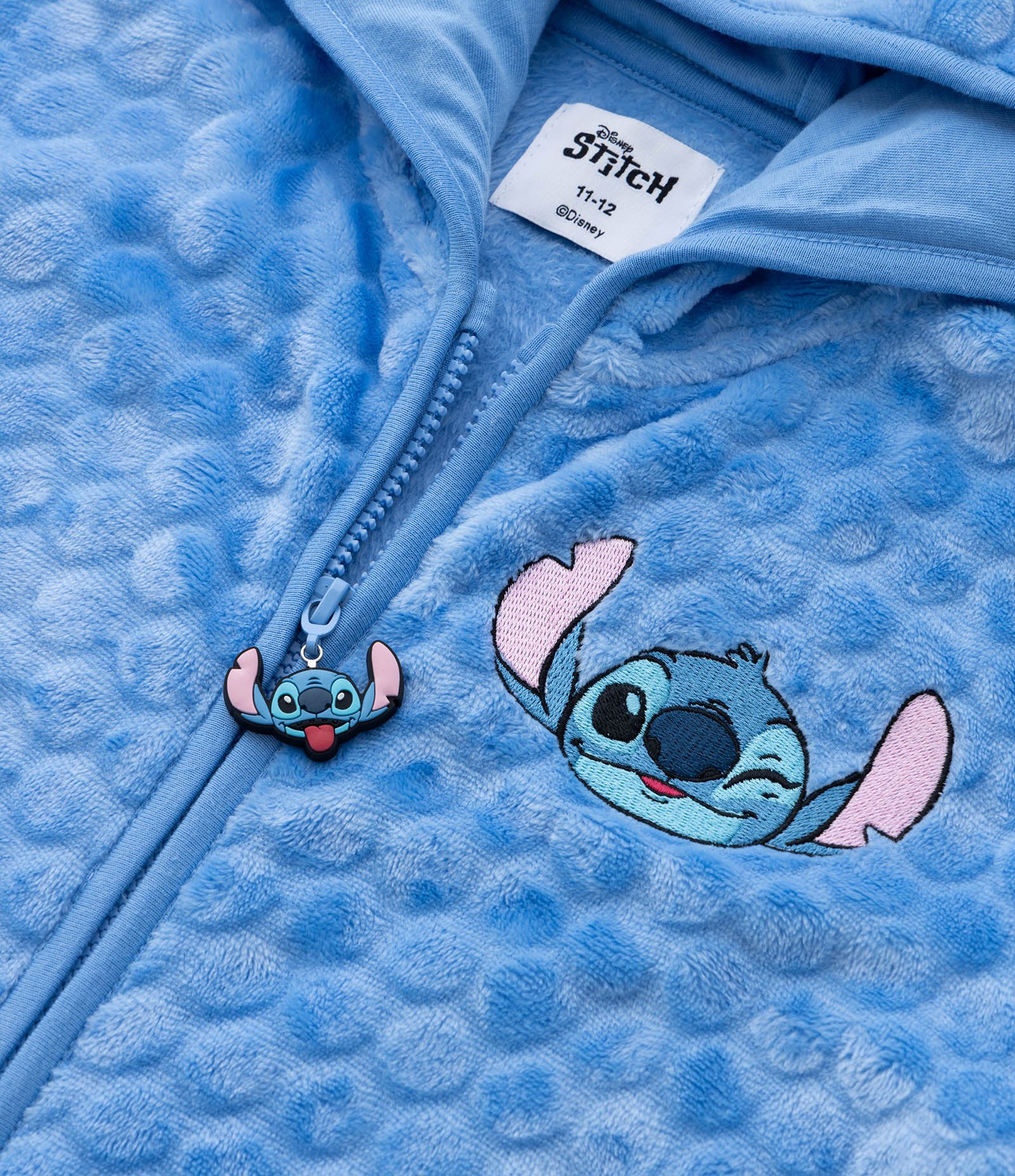 Jaqueta Infantil em Fleece com Bordado Stitch e Capuz com Orelinhas - Tam 5 A 14 Anos Azul 5