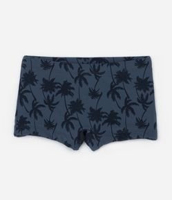 Sunga Boxer Infantil com Estampa Coqueiros - Tam 5 a 14 Anos