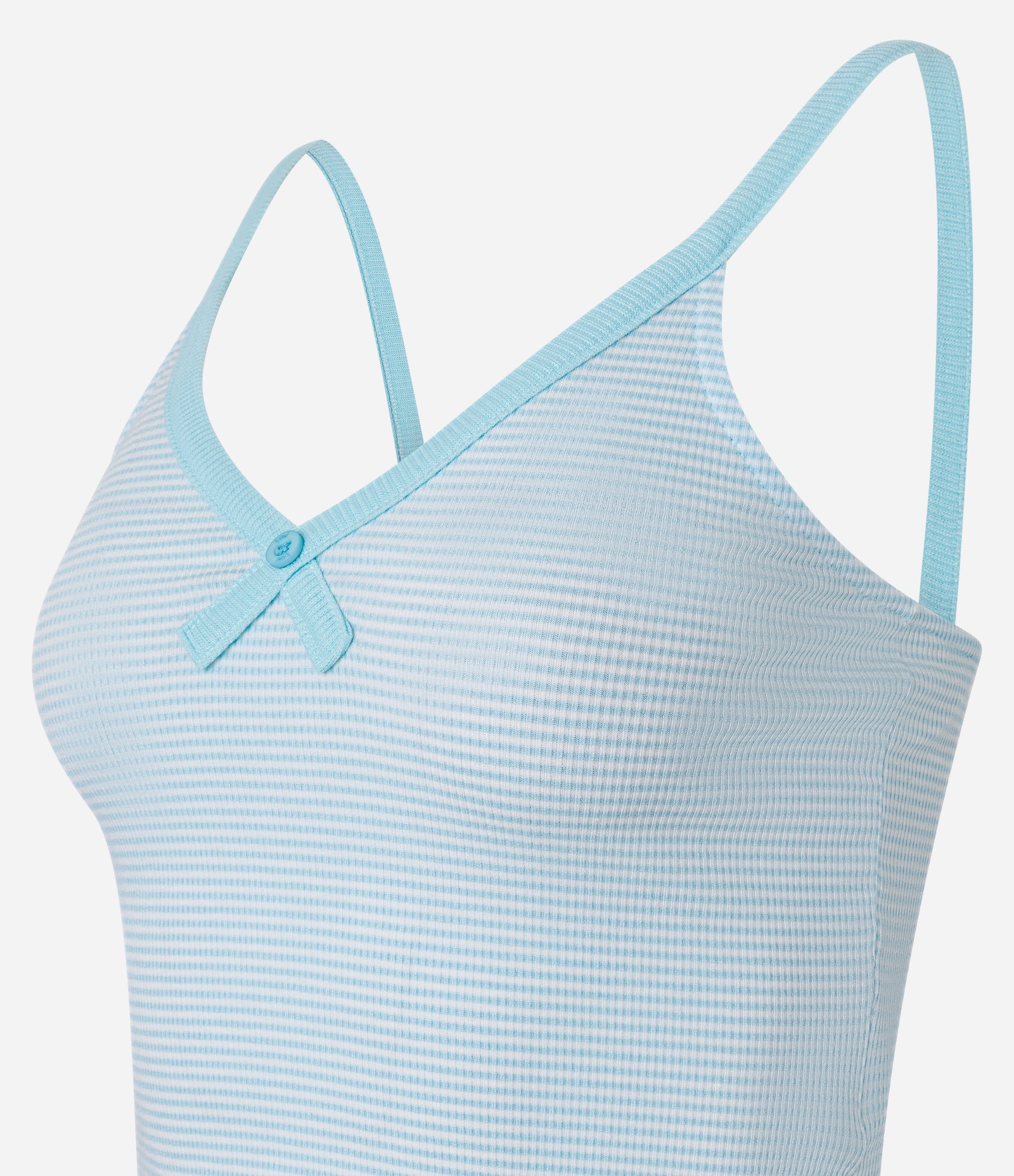 Pijama Short Doll em Viscose com Alças finas e Estampa listras Azul 7