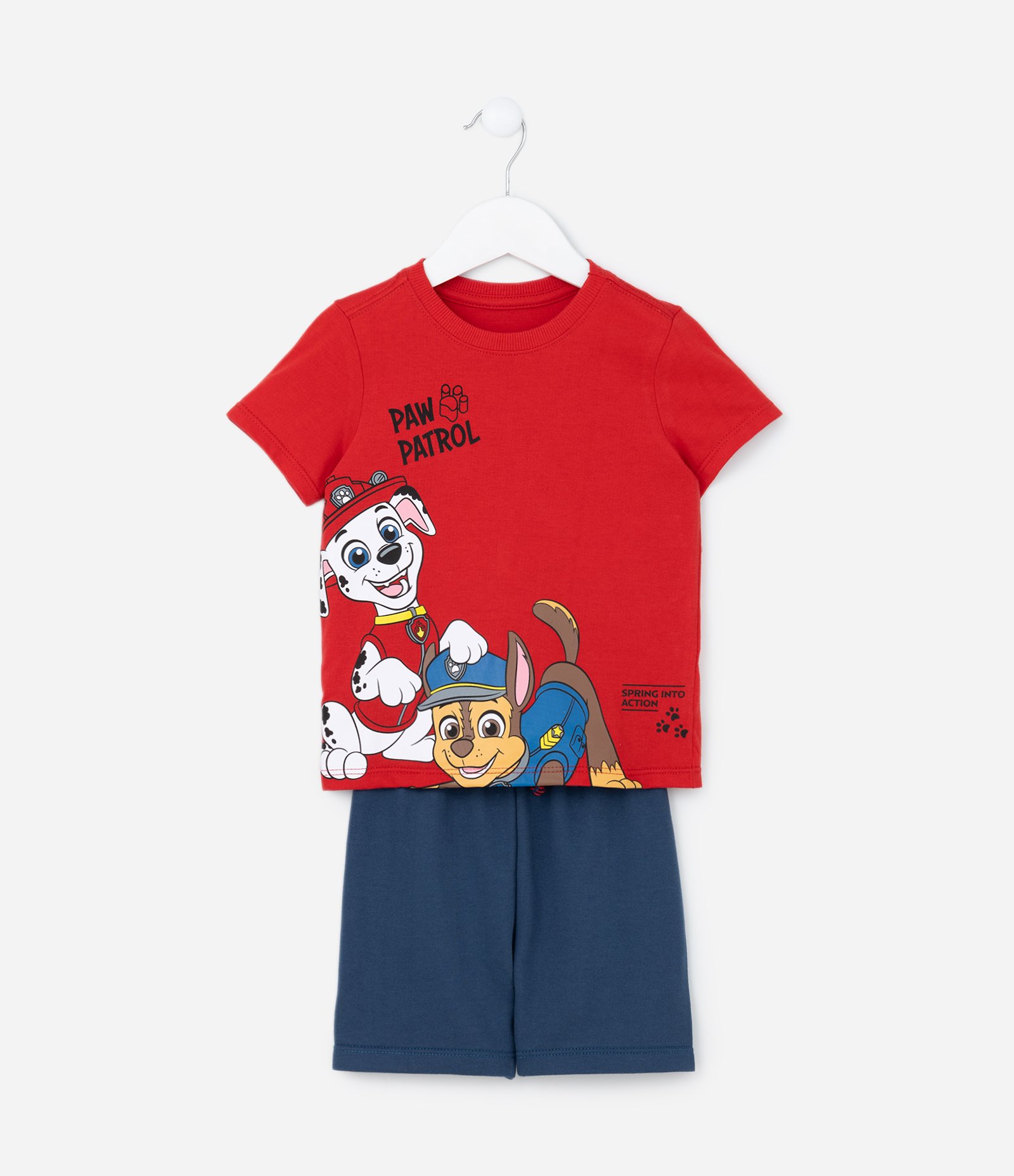 Conjunto Infantil em Algodão com Estampa Patrulha Canina - Tam 2 a 5 anos Vermelho/Azul 1