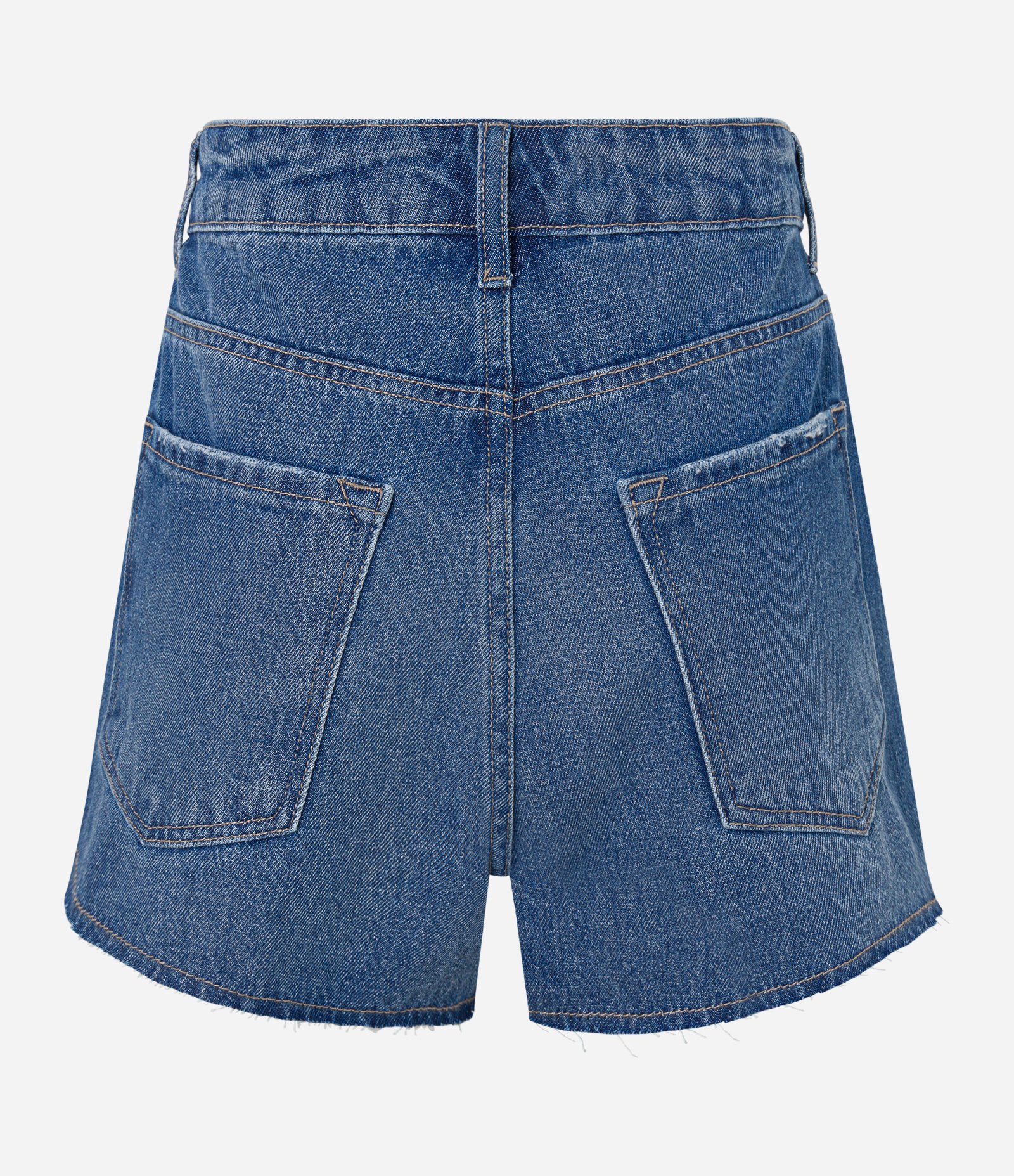 Short Cintura Alta em Jeans Tirinhas de Brilhos e Estrelas Azul 7