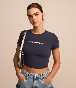 Blusa T-shirt em Algodão com Estampa In My Glow Up Era