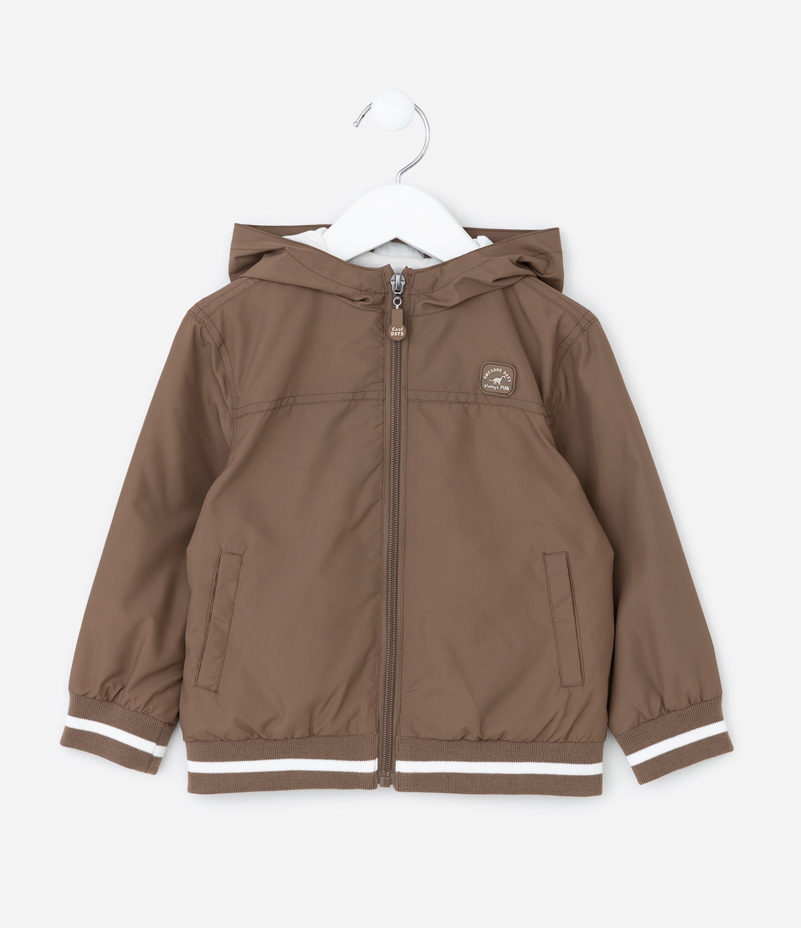 Jaqueta Quebra Vento Infantil em Microfibra - Tam 1 a 5 anos Marrom 1
