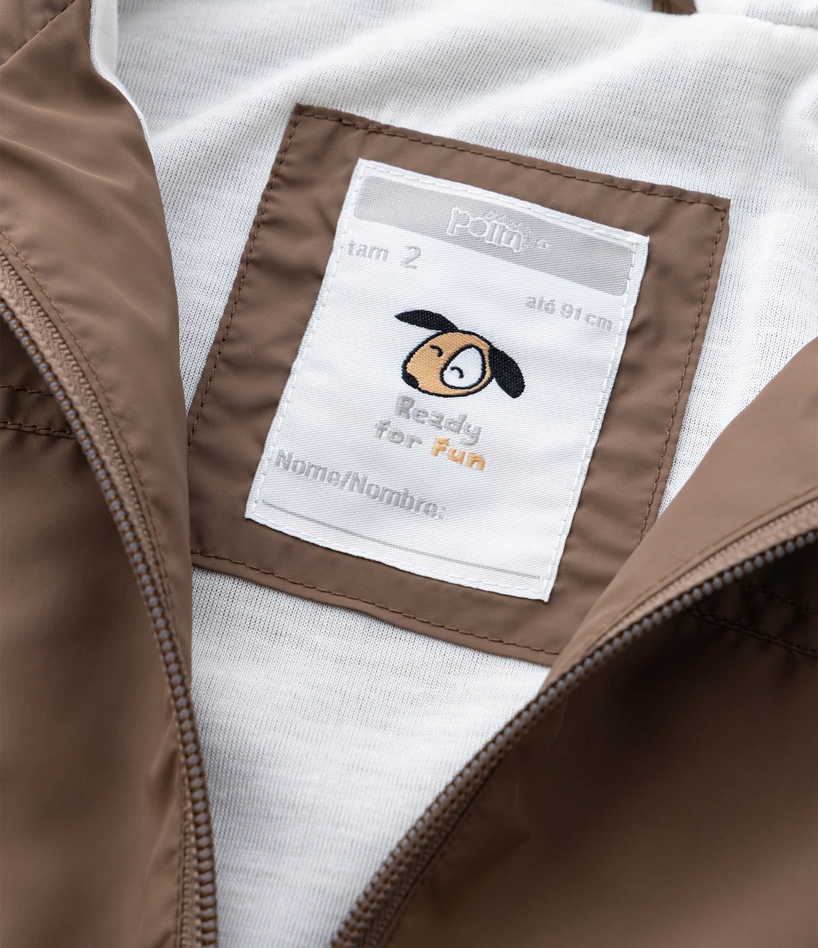 Jaqueta Quebra Vento Infantil em Microfibra - Tam 1 a 5 anos Marrom 4