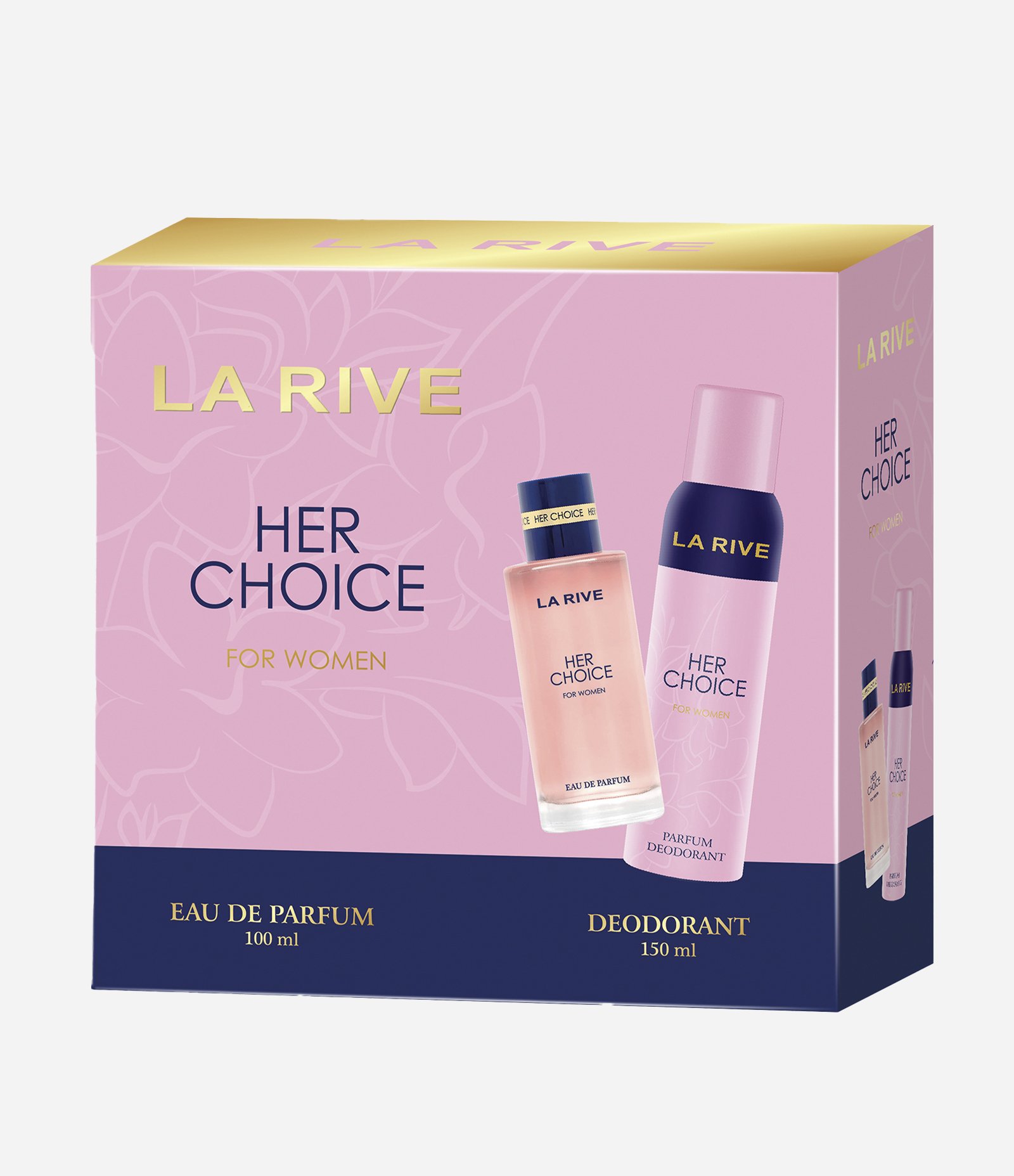 Kit Perfume La Rive Her Choice Eau De Toilette Feminino 100ml Desodorante 150ml KIT