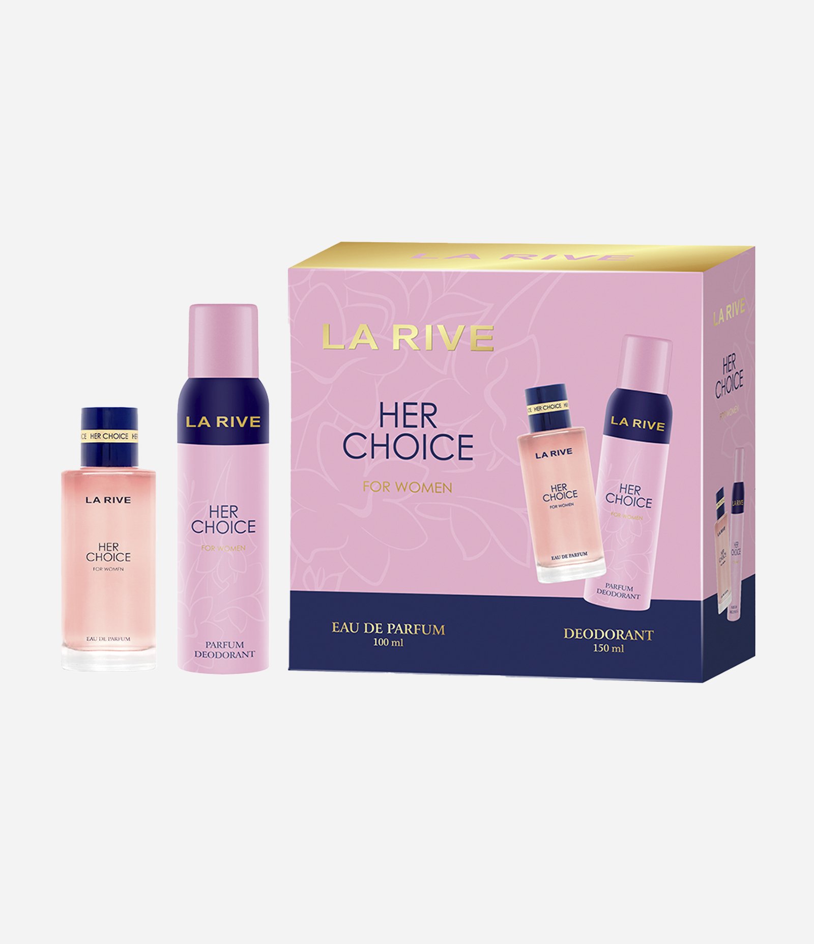 Kit Perfume La Rive Her Choice Eau de Toilette Feminino 100ml + Desodorante 150ml  KIT 2