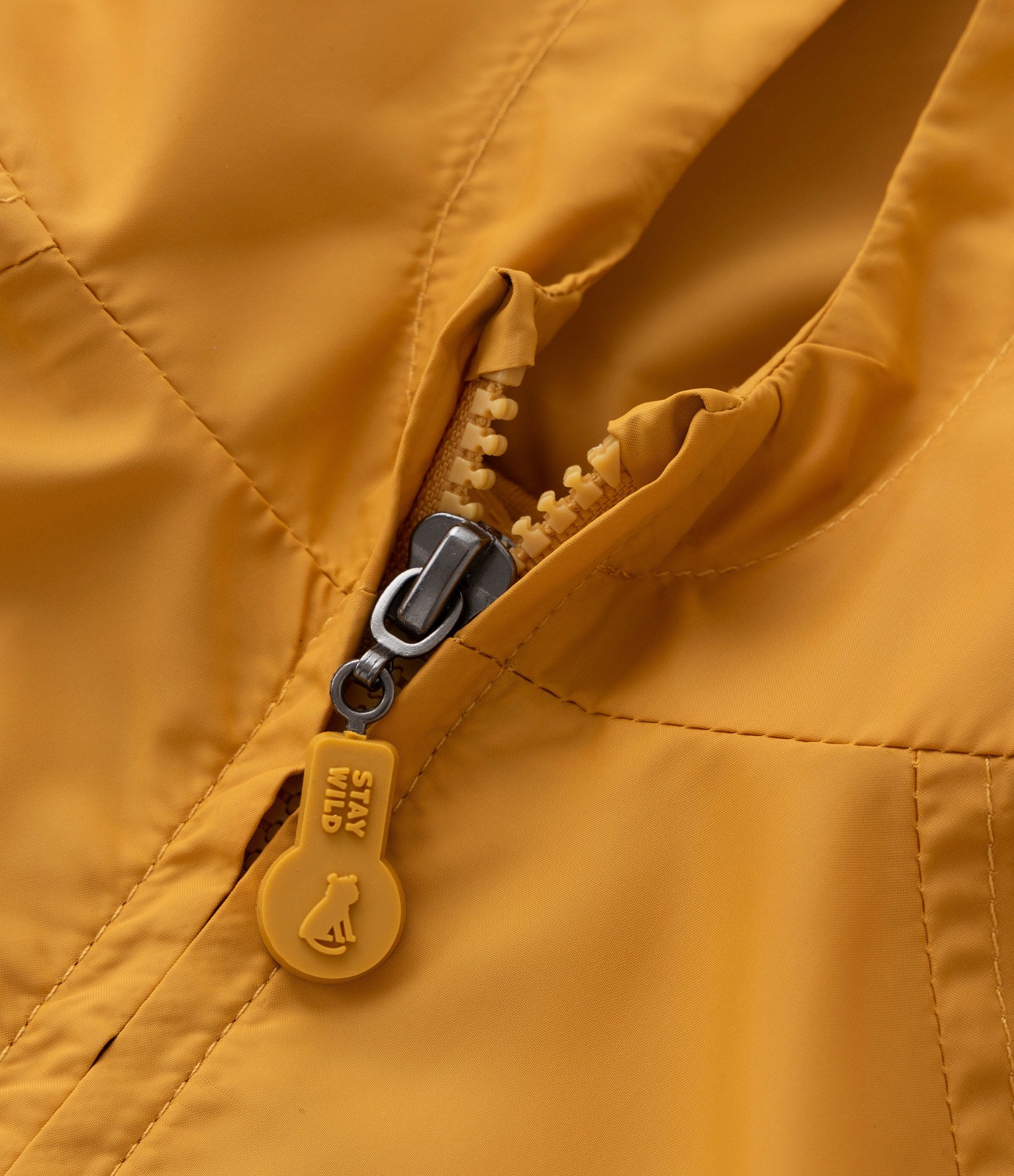 Jaqueta Quebra Vento Infantil com Bolso Tigrinho - Tam 1 a 6 Anos Amarelo 4