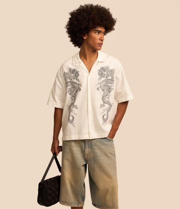 Bermuda Baggy Jeans com Cinto Amarração