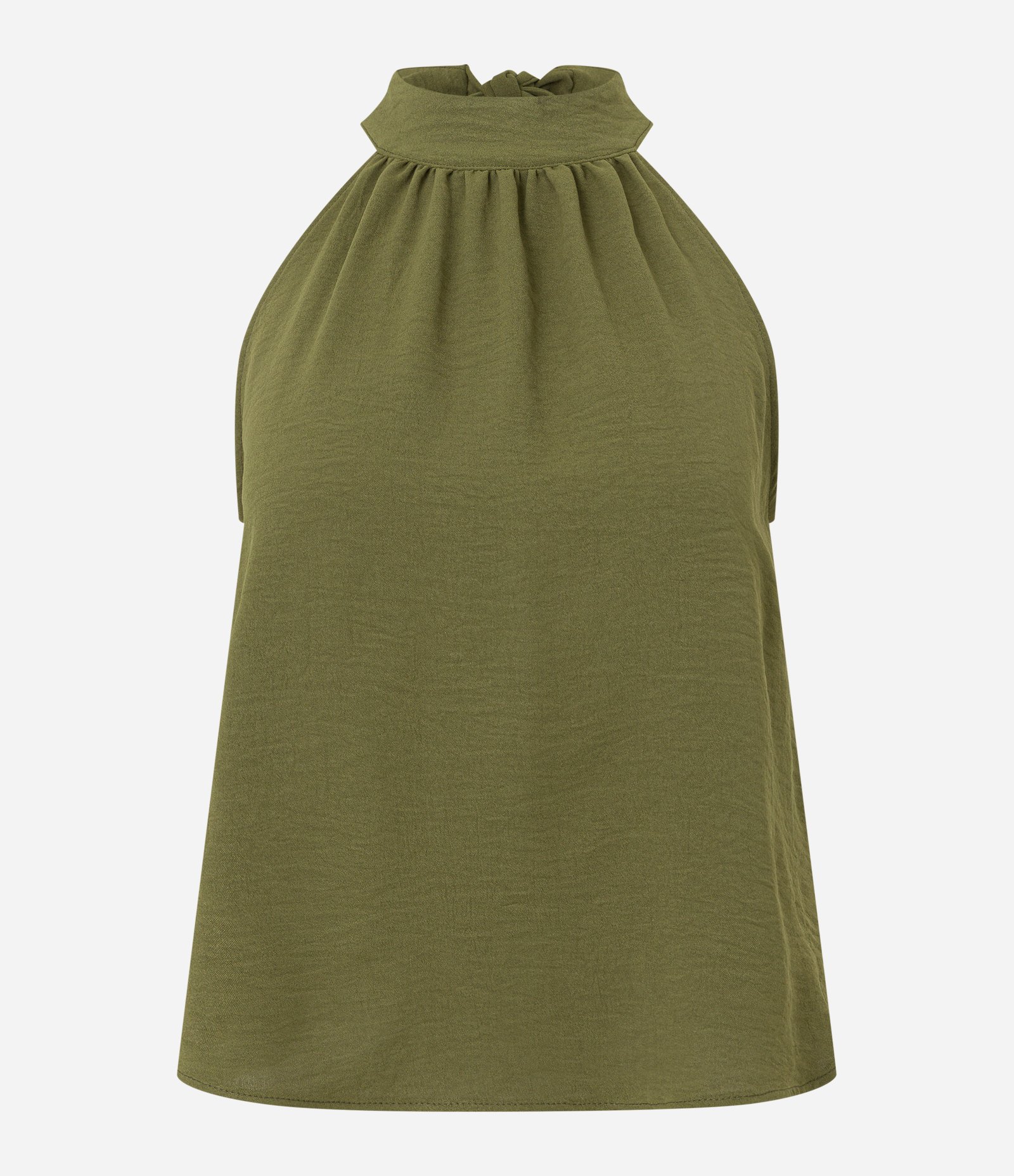 Blusa em Crepe com Gola Halter e Amarração nas Costas Verde 6
