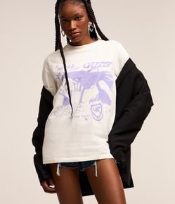 Camiseta Alongada em Algodão com Estampa Olivia Rodrigo Guts