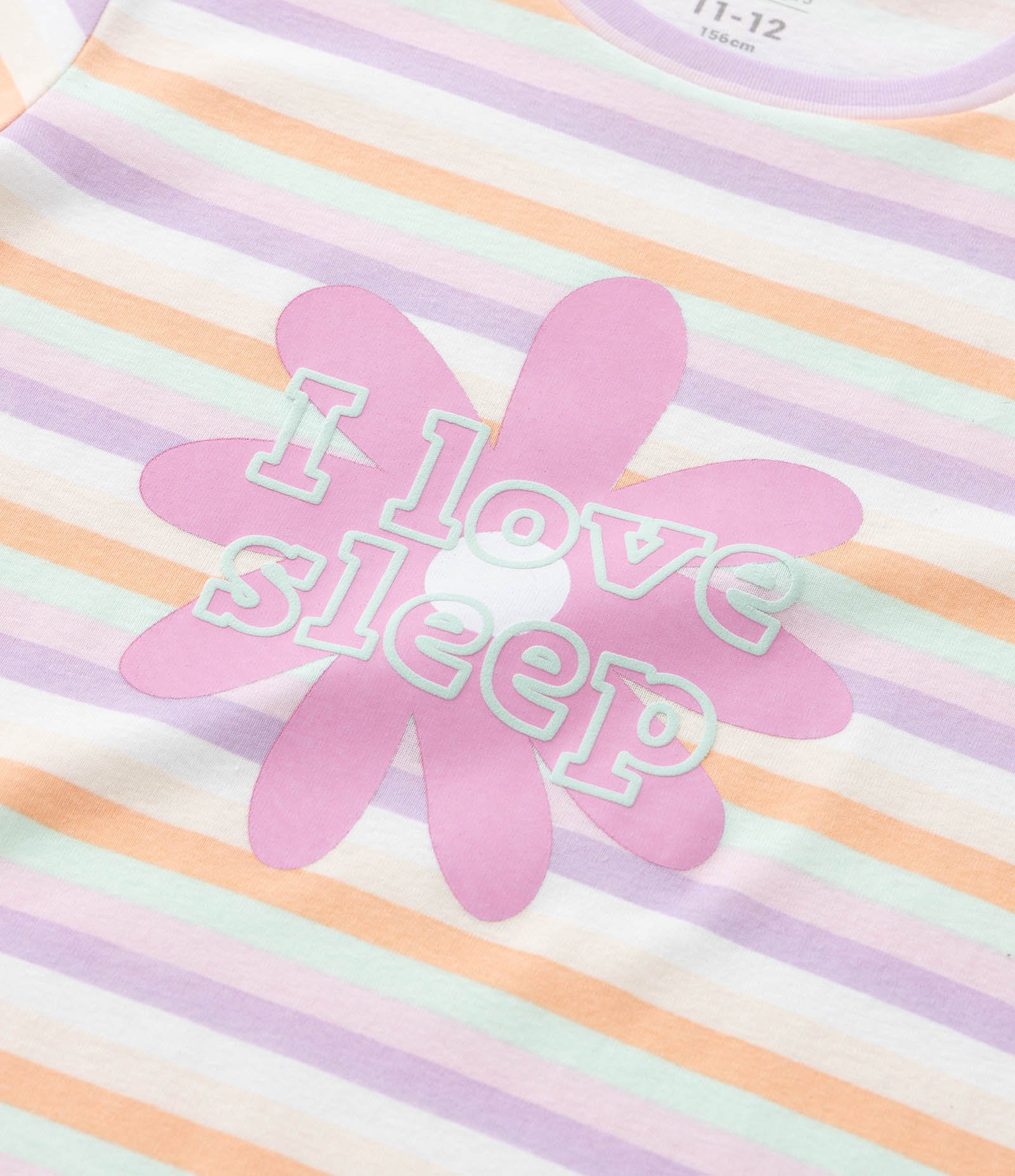 Pijama Infantil Curto com Estampa Listras e Flor - Tam 5 a 14 Anos Multicores 9