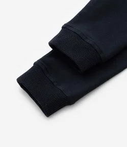 Calça Infantil com Cós Virado e Punhos Canelados - Tam RN a 18 Meses