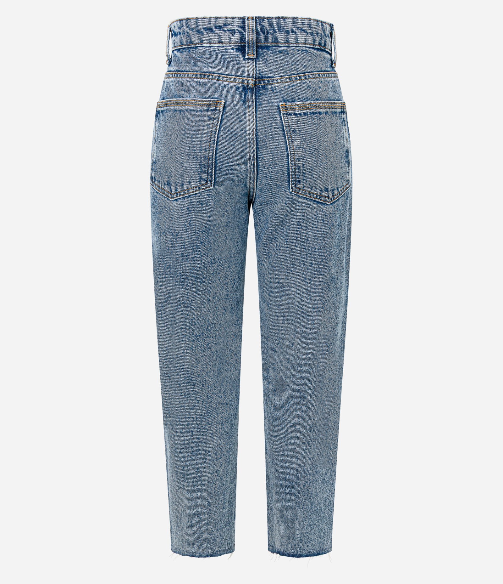 Calça Mom Comfort em Jeans com Brilhos Bordados Azul 7