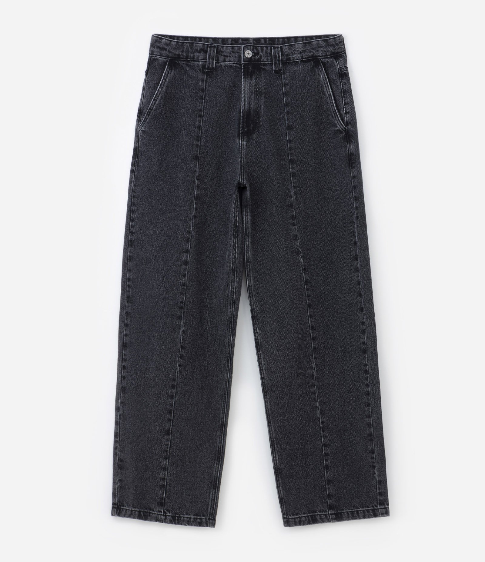 Calça Super Baggy em Jeans com Recorte Frontal Jeans Escuro 5