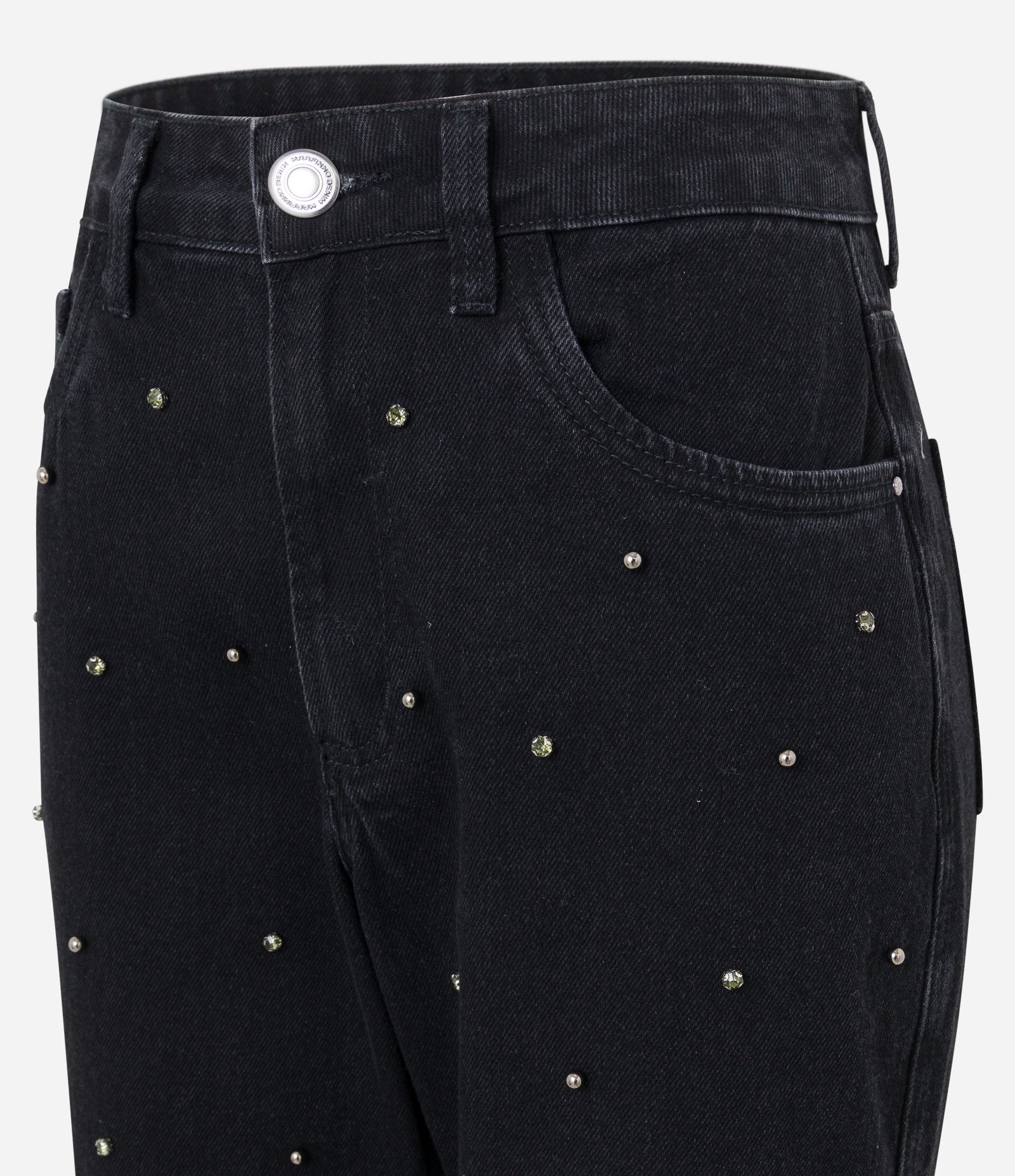 Calça Mom Comfort com Brilhos Bordados Preto 6