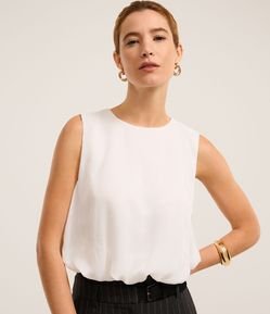 Blusa Balonê em Chiffon com Pregas nas Costas