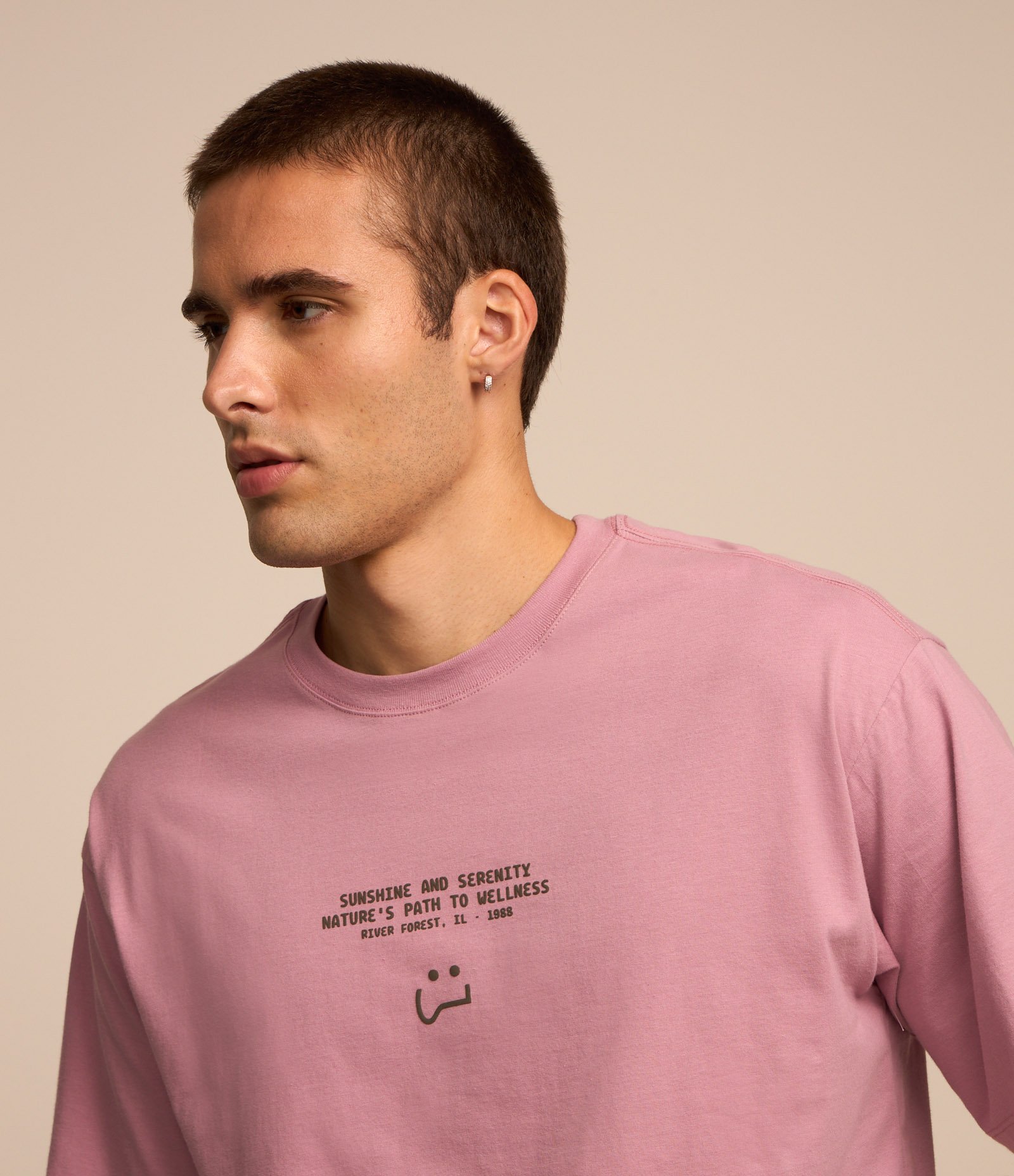 Camiseta Boxy em Malhão com Estampa Lettering Rosa 1