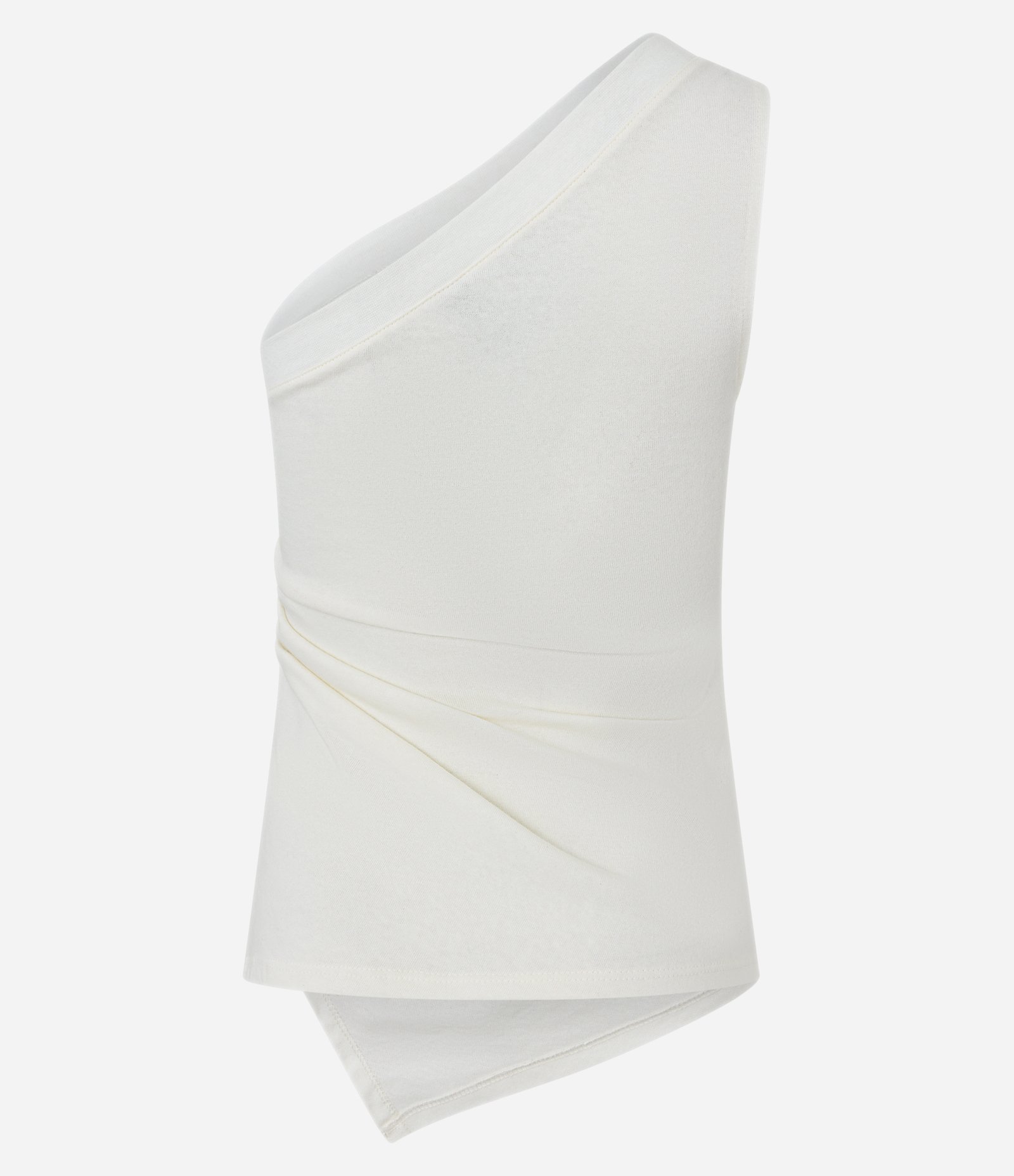 Blusa com Um Ombro Só e Pregas Laterais Branco 5