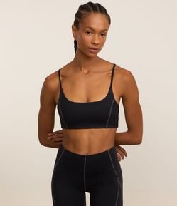 Top Esportivo em Microfibra com Bojo e Costura Frontal