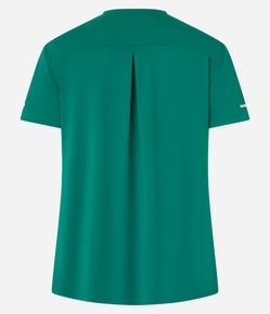 Camiseta Esportiva Regular Texturizada com Detalhe Refletivo