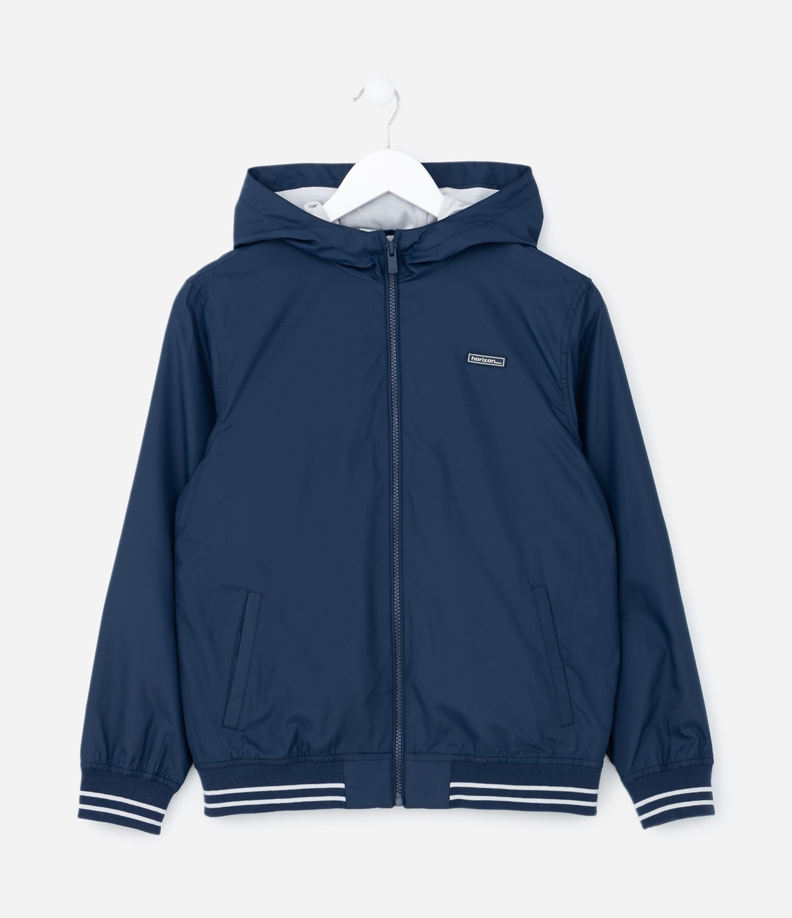 Jaqueta Quebra-Vento Infantil com Capuz - Tam 5 a 14 Anos Azul 1