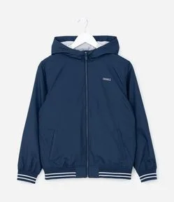 Jaqueta Quebra-Vento Infantil com Capuz - Tam 5 a 14 Anos